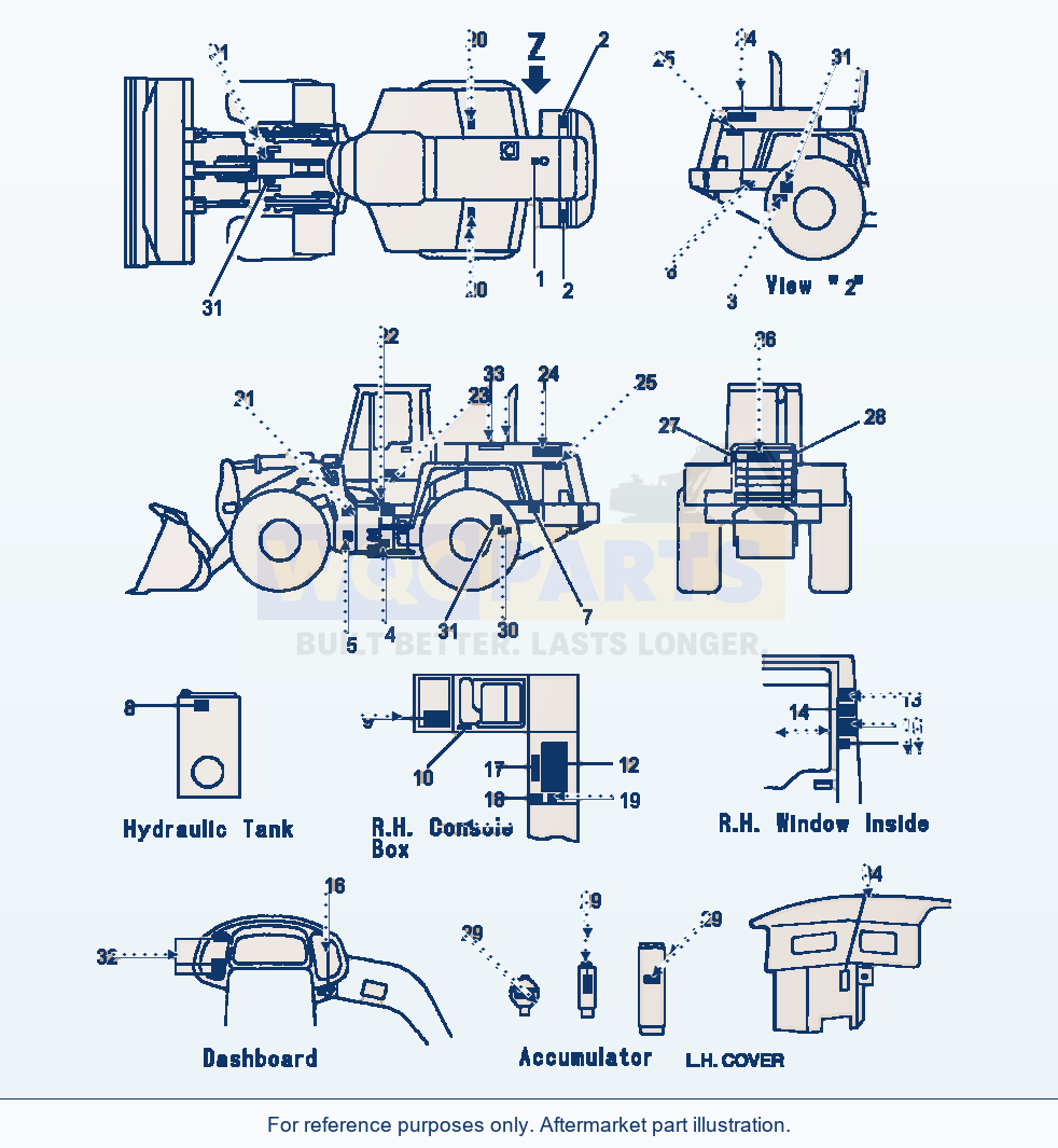 Komatsu WA320-3L Product Graphics - French parts diagram