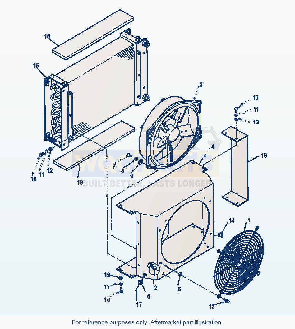 Komatsu WA320-3L Air Conditioner - Condenser Assembly parts diagram