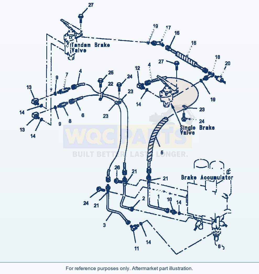 Komatsu WA320-3L Brake Oil Piping - Accumulator To Brake Valve parts diagram