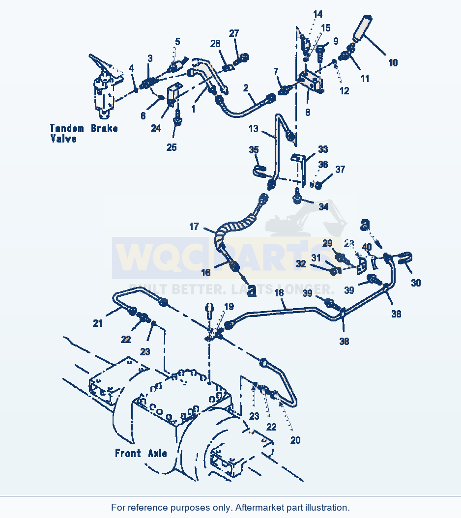 Komatsu WA320-3L Brake Oil Piping - Front Brake Line parts diagram