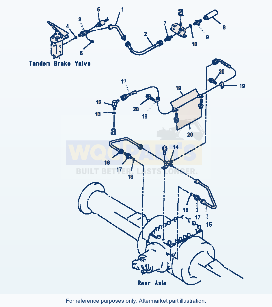 Komatsu WA320-3L Brake Oil Piping - Rear Brake Line parts diagram