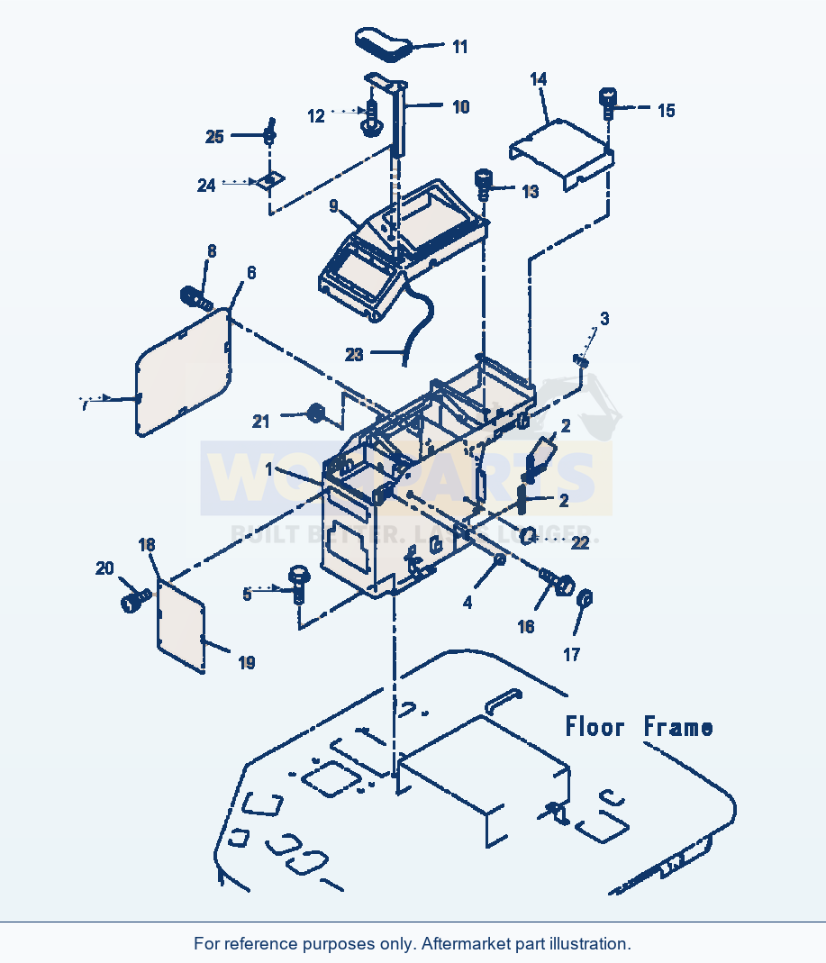 Komatsu WA320-3L Floor - R.H. Console Box parts diagram