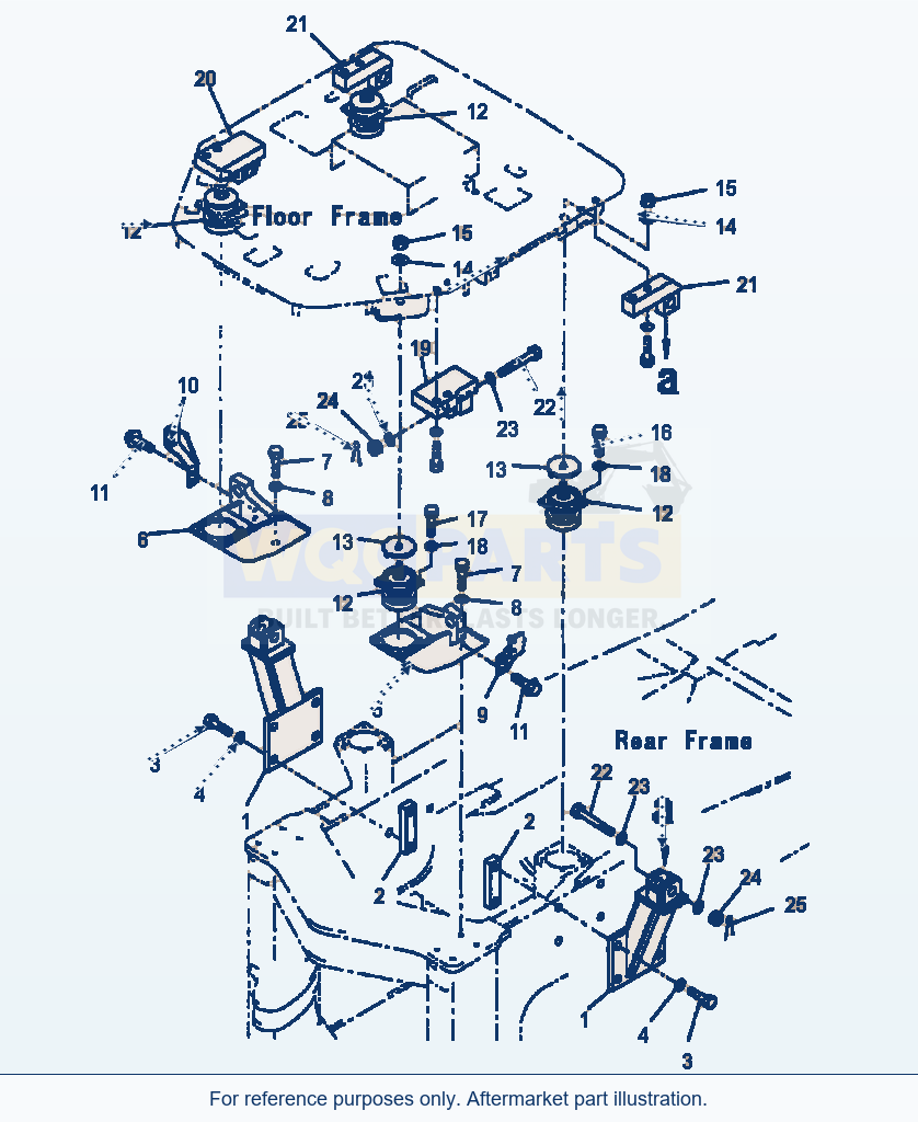 Komatsu WA320-3L Floor Support - With Rops Cab parts diagram
