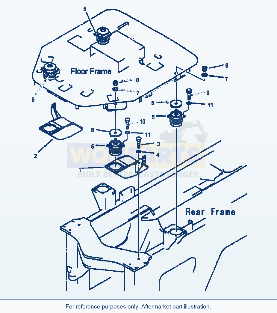 Komatsu WA320-3L Floor Support - Without Rops Cab parts diagram