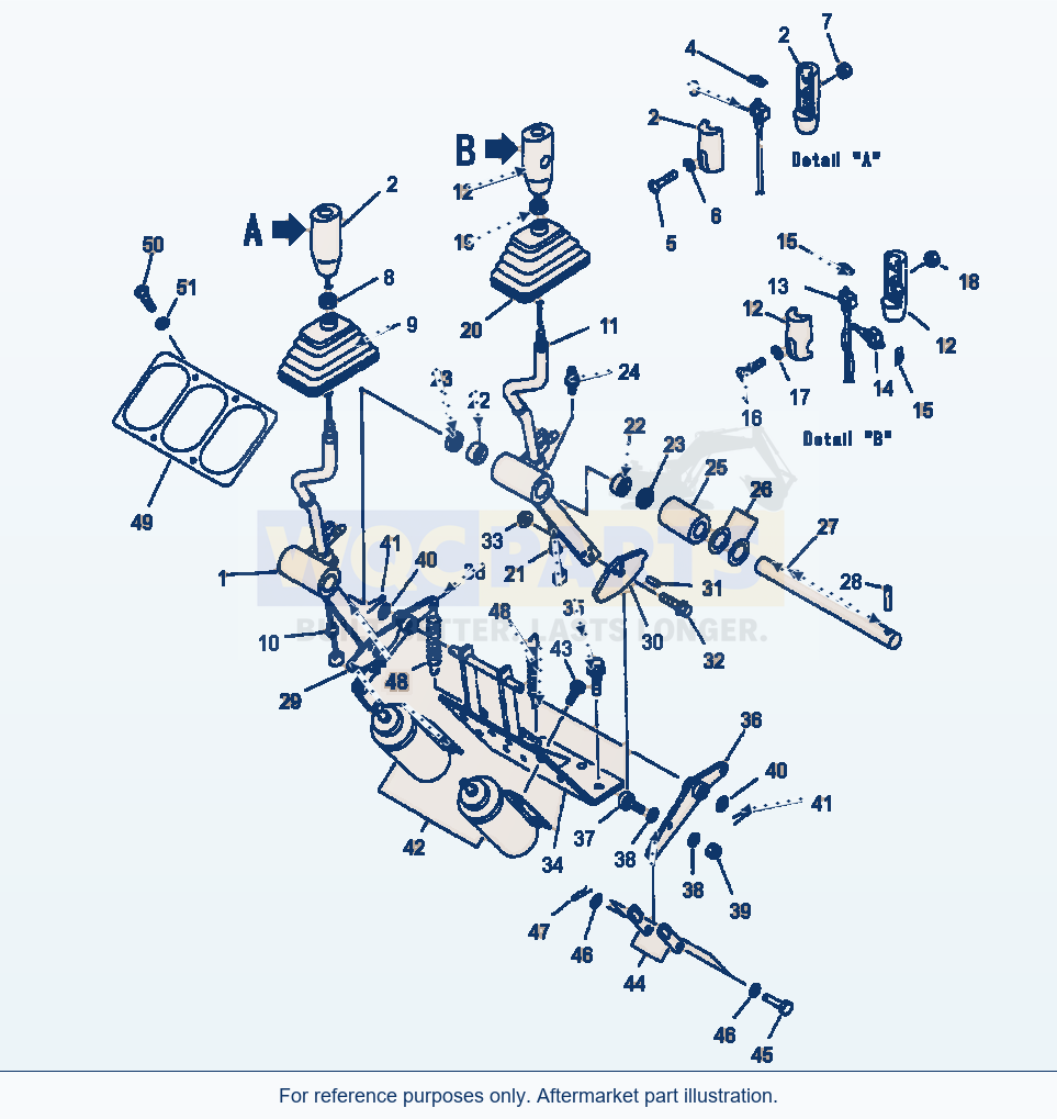 Komatsu WA320-3L Loader Control - Equipment Control Lever parts diagram