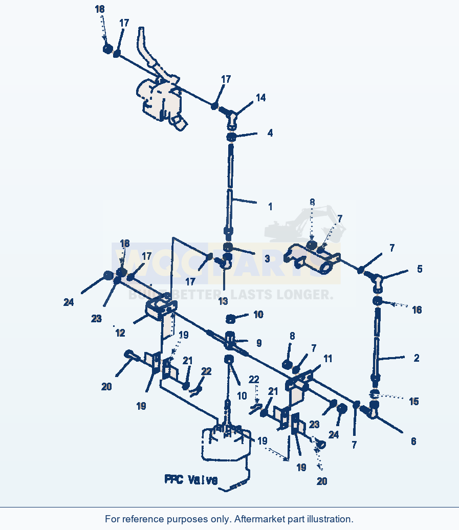 Komatsu WA320-3L Loader Control - L.H. Mono-Lever Linkage parts diagram