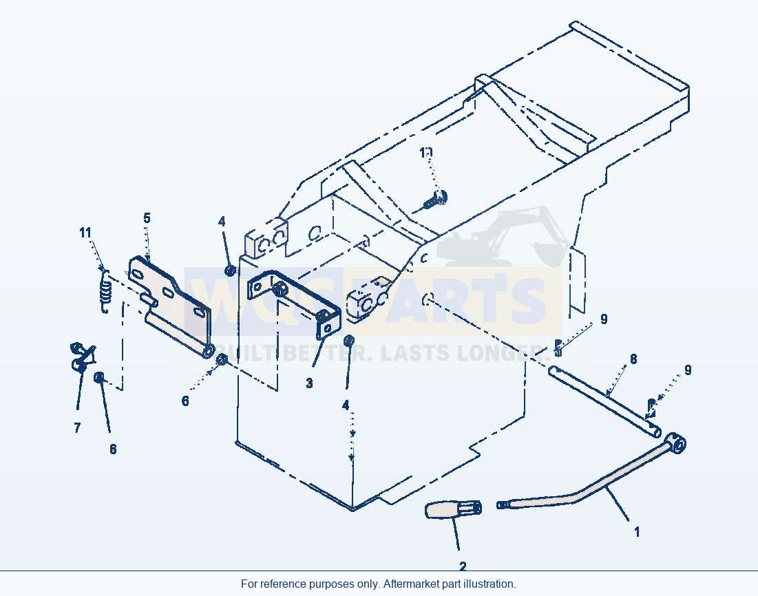 Komatsu WA320-3L Loader Control - Work Equipment Lock Lever parts diagram