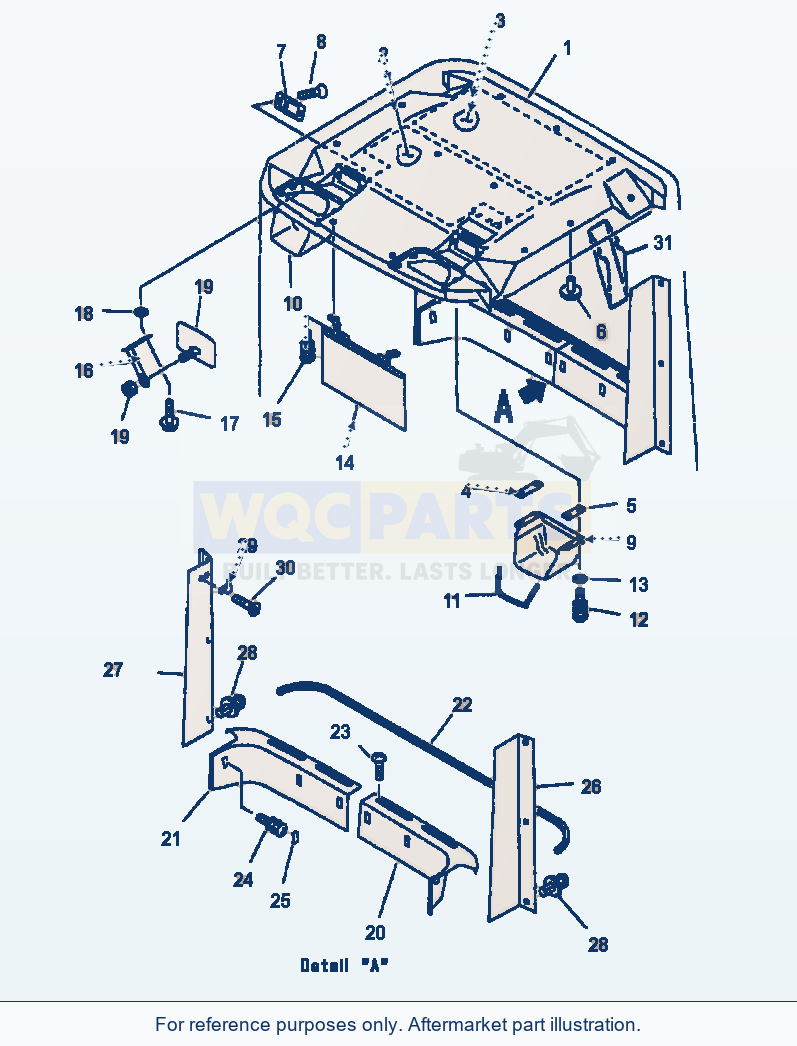 Komatsu WA320-3L Operator Cab - Roof And Rear Interior Trim parts diagram
