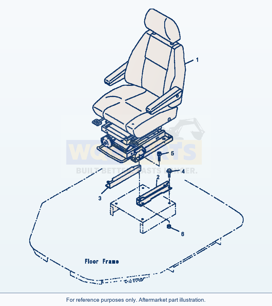 Komatsu WA320-3L Operator Seat - Mounting (Kab) parts diagram