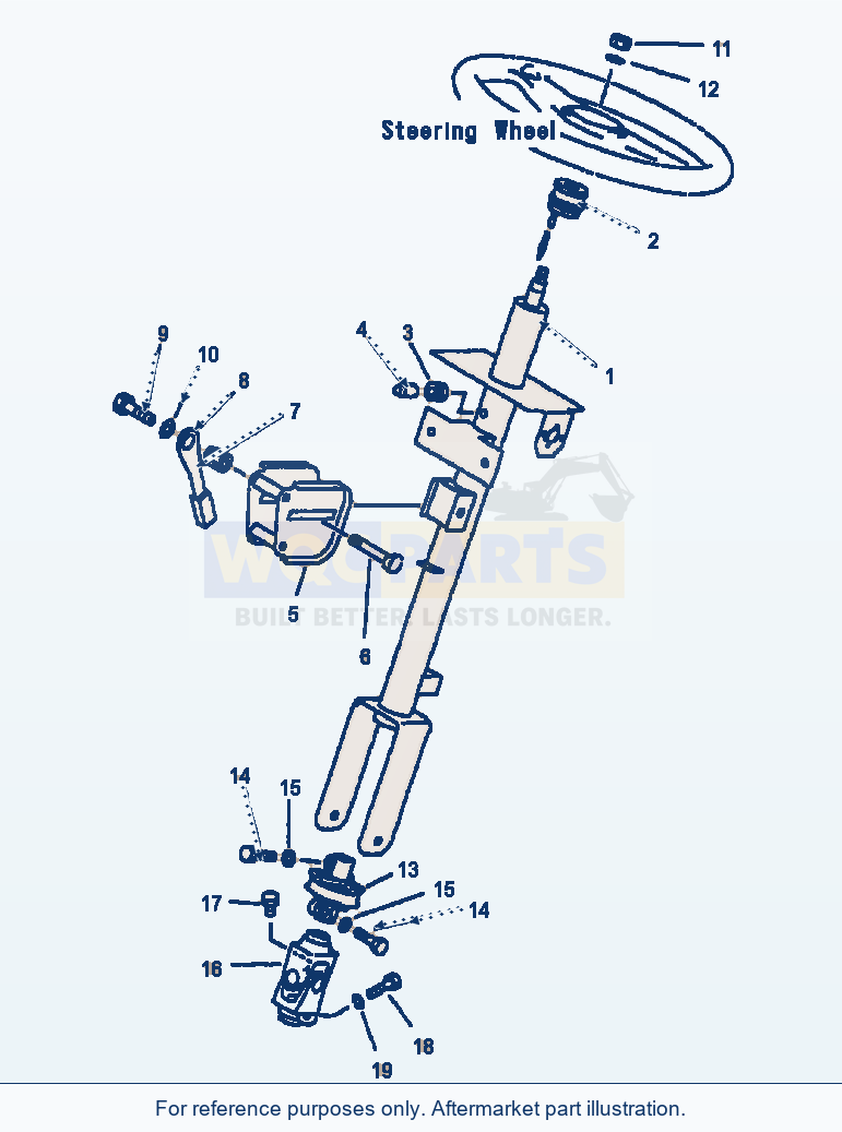 Komatsu WA320-3L Steering Column Assembly parts diagram
