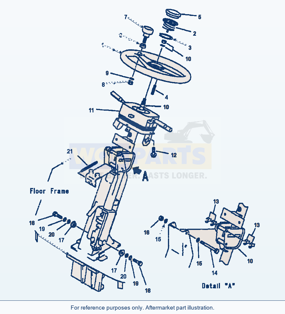 Komatsu WA320-3L Steering Wheel And Column parts diagram