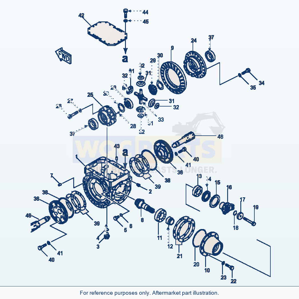 Komatsu WA320-3L Axle Assembly - Front Differential Assembly parts diagram