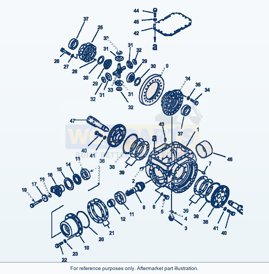 Komatsu WA320-3L Axle Assembly - Rear Differential Assemlby parts diagram