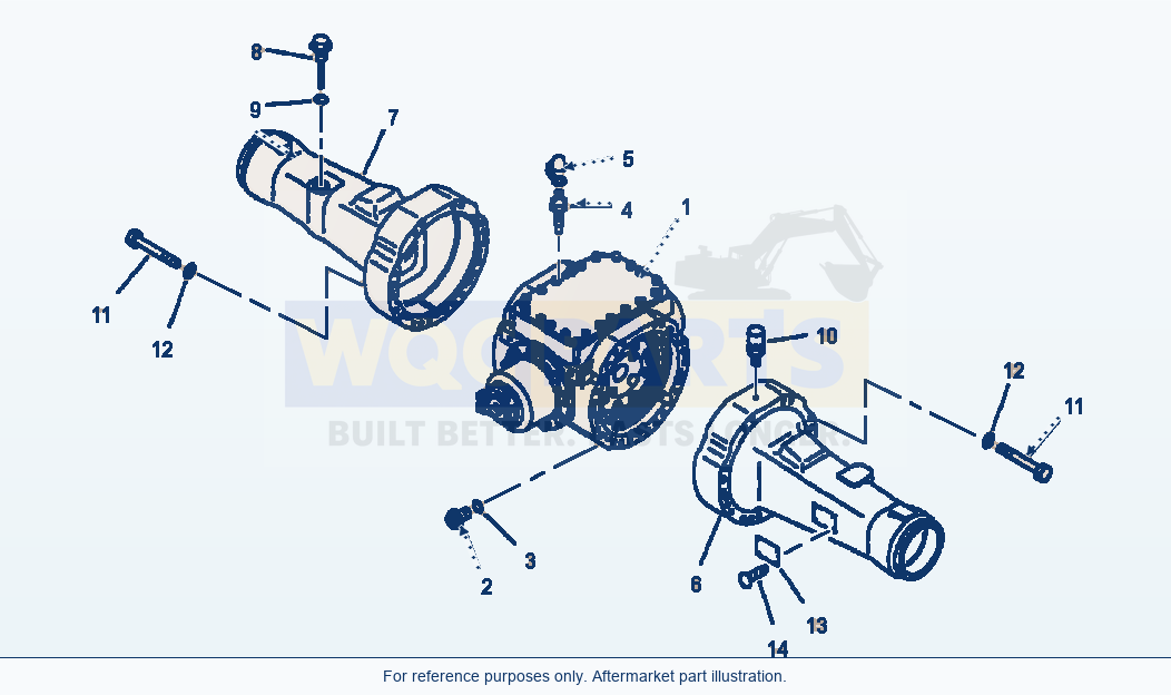 Komatsu WA320-3L Axle Assembly - Rear Housing Assembly parts diagram