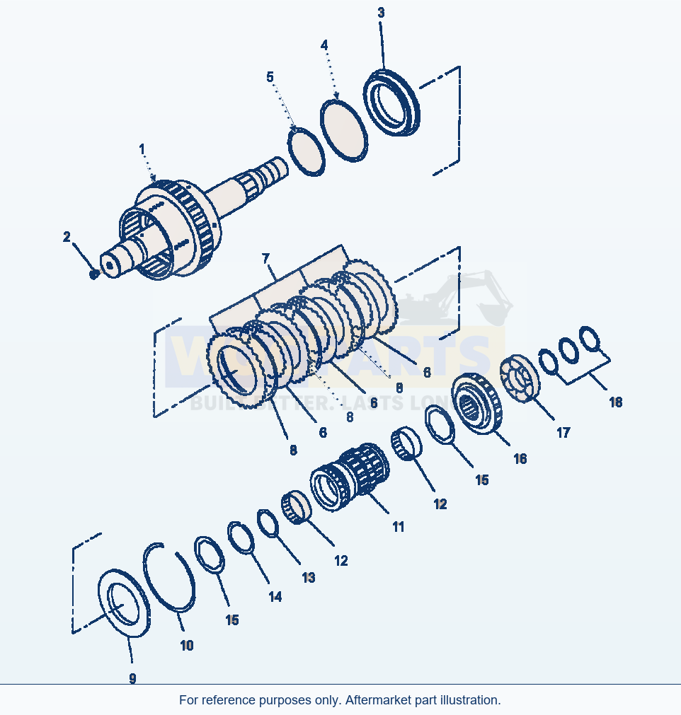 Komatsu WA320-3L Transmission - 4Th Clutch parts diagram