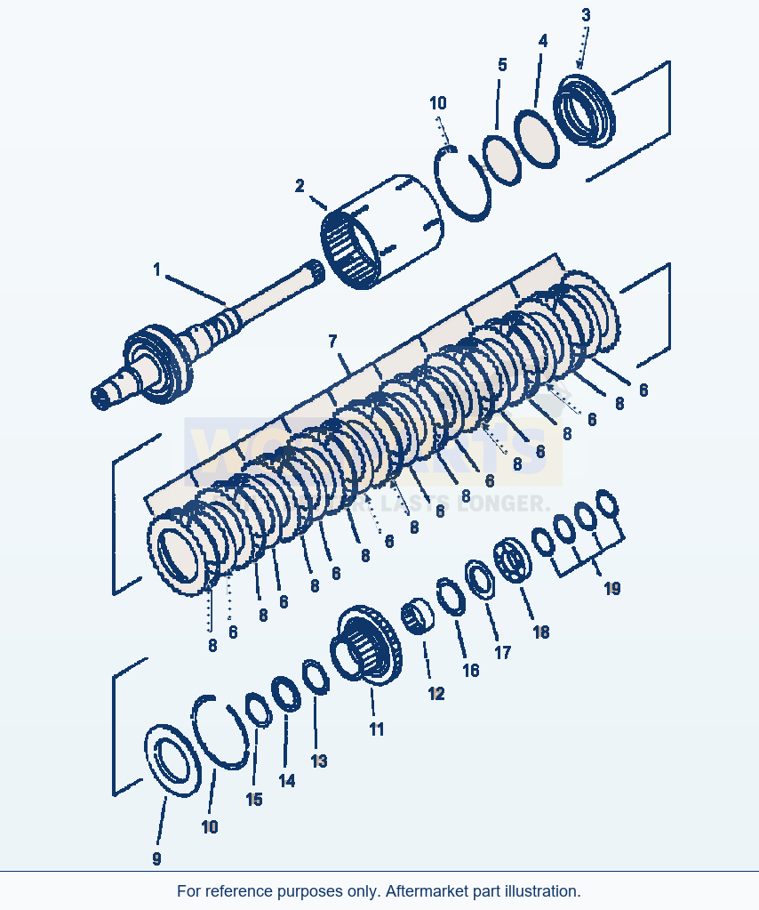 Komatsu WA320-3L Transmission - Forward Clutch parts diagram