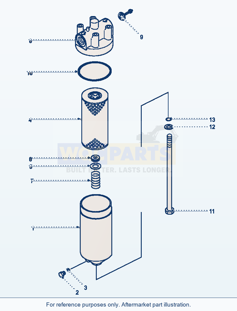 Komatsu WA320-3L Transmission Oil Filter parts diagram
