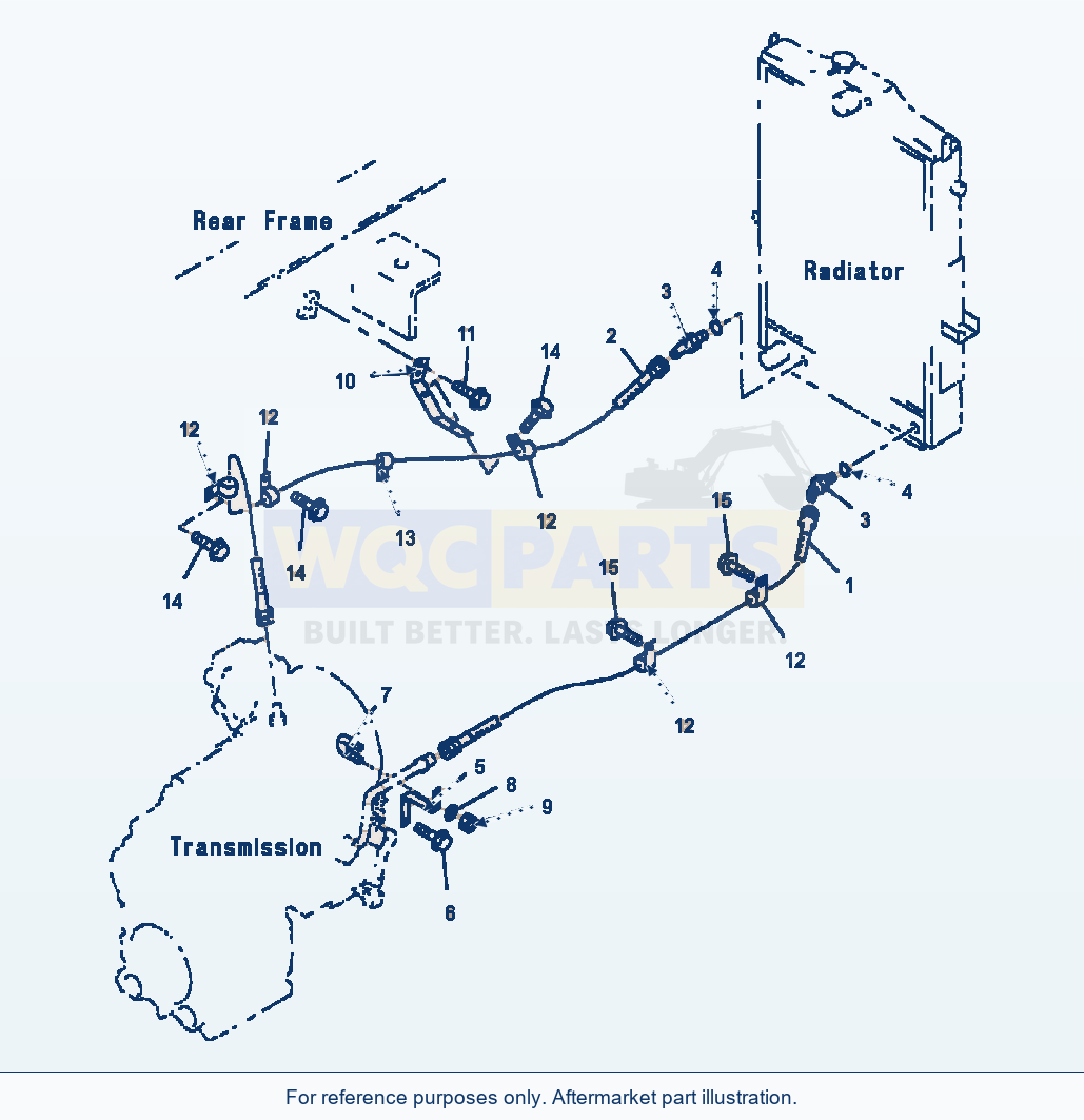 Komatsu WA320-3L Transmission Piping - Oil Cooler Line parts diagram