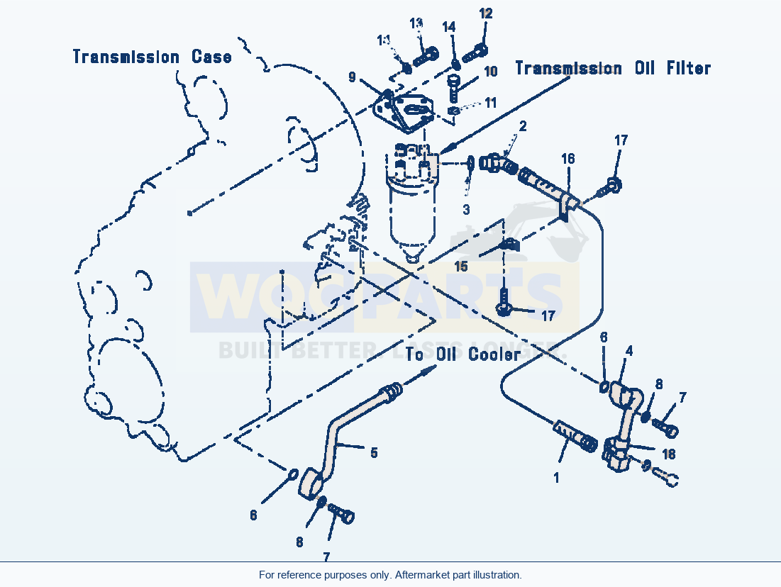 Komatsu WA320-3L Transmission Piping - Oil Filter Mounting parts diagram