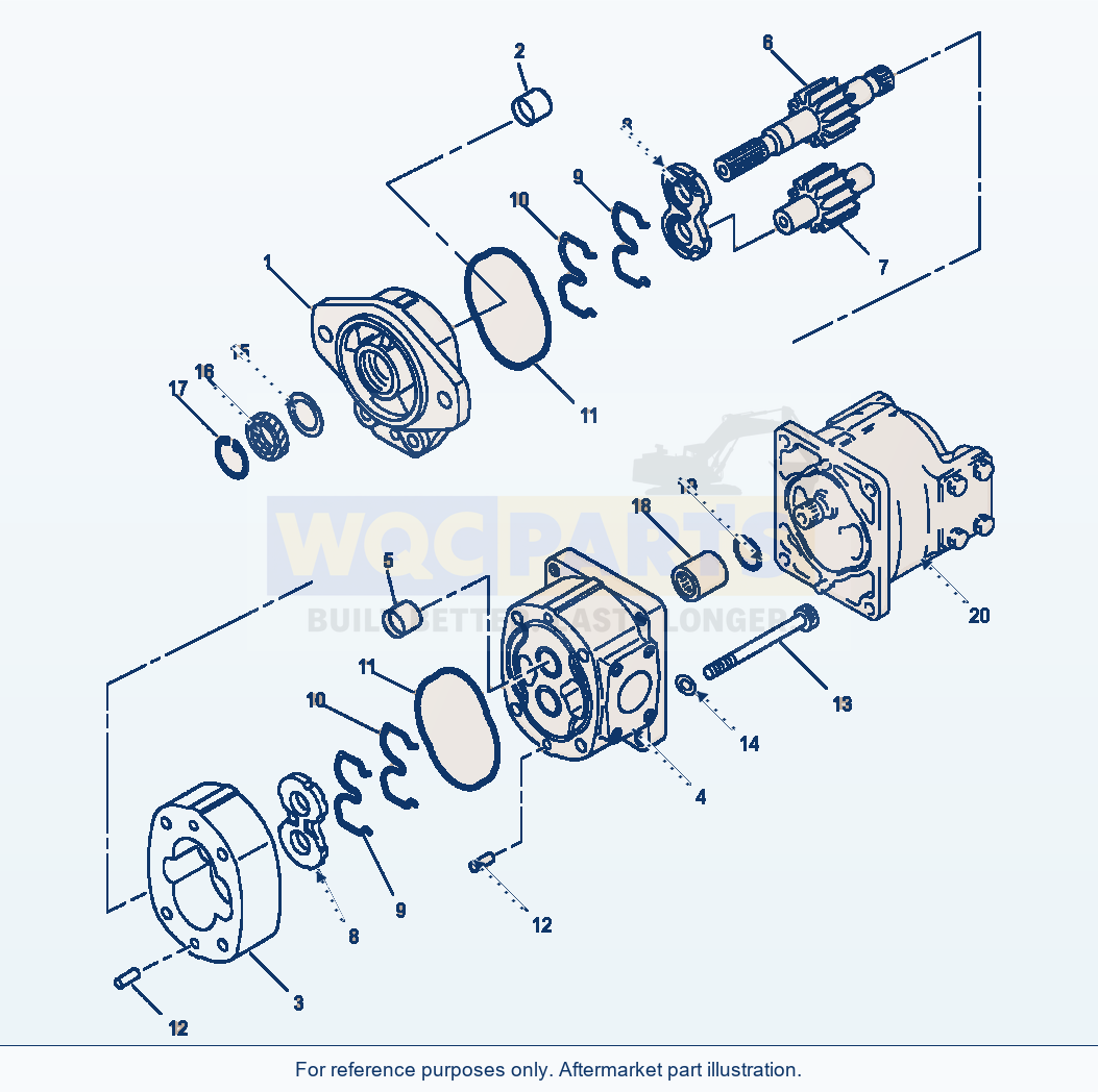 Komatsu WA320-3L Transmission Pump - Front Pump Assembly parts diagram