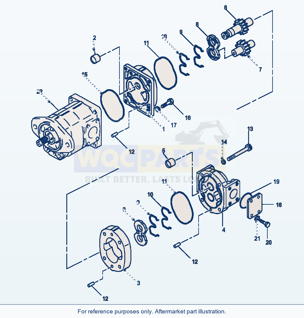 Komatsu WA320-3L Transmission Pump - Rear Pump Assembly parts diagram