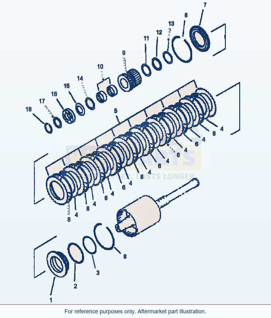 Komatsu WA320-3L Transmission - Reverse Clutch parts diagram