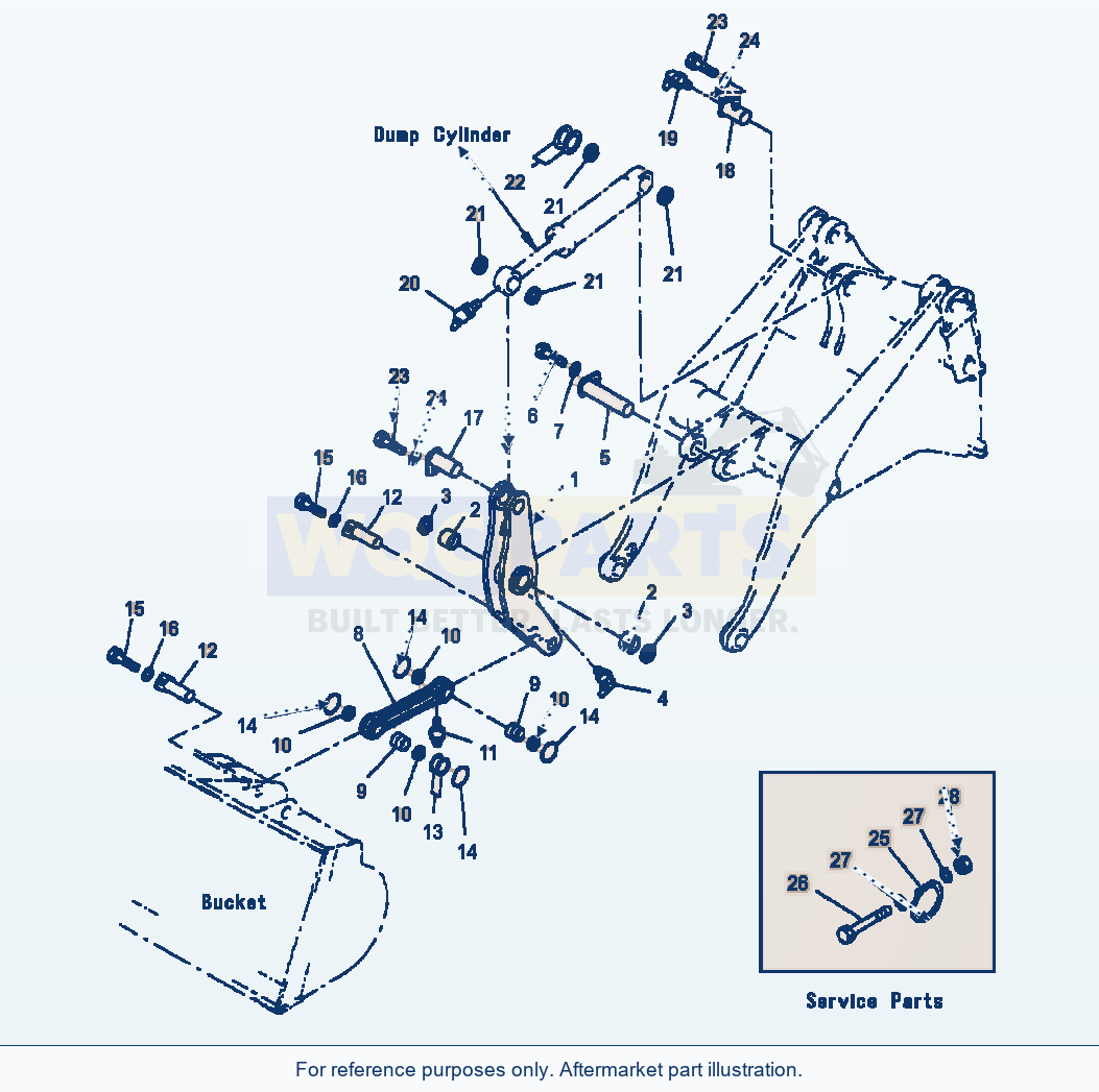 Komatsu WA320-3L Bellcrank parts diagram