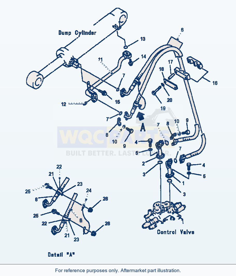 Komatsu WA320-3L Dump Cylinder - Hydraulic Piping parts diagram