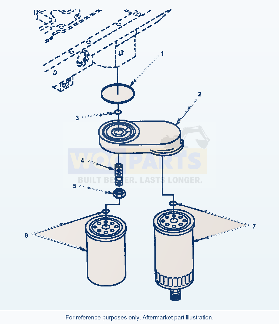 Komatsu WA320-3MC Fuel Filter (E4Ai614T.001) parts diagram