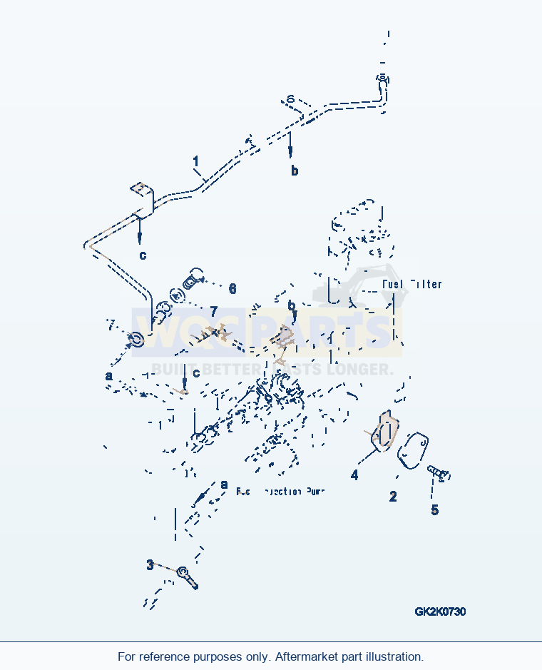 Komatsu WA320-5 Cylinder Block Blind Cover And Piping parts diagram