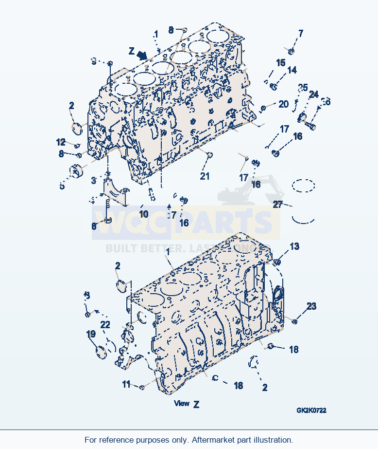 Komatsu WA320-5 Cylinder Block Serial WA320-5H50051 - UP parts diagram