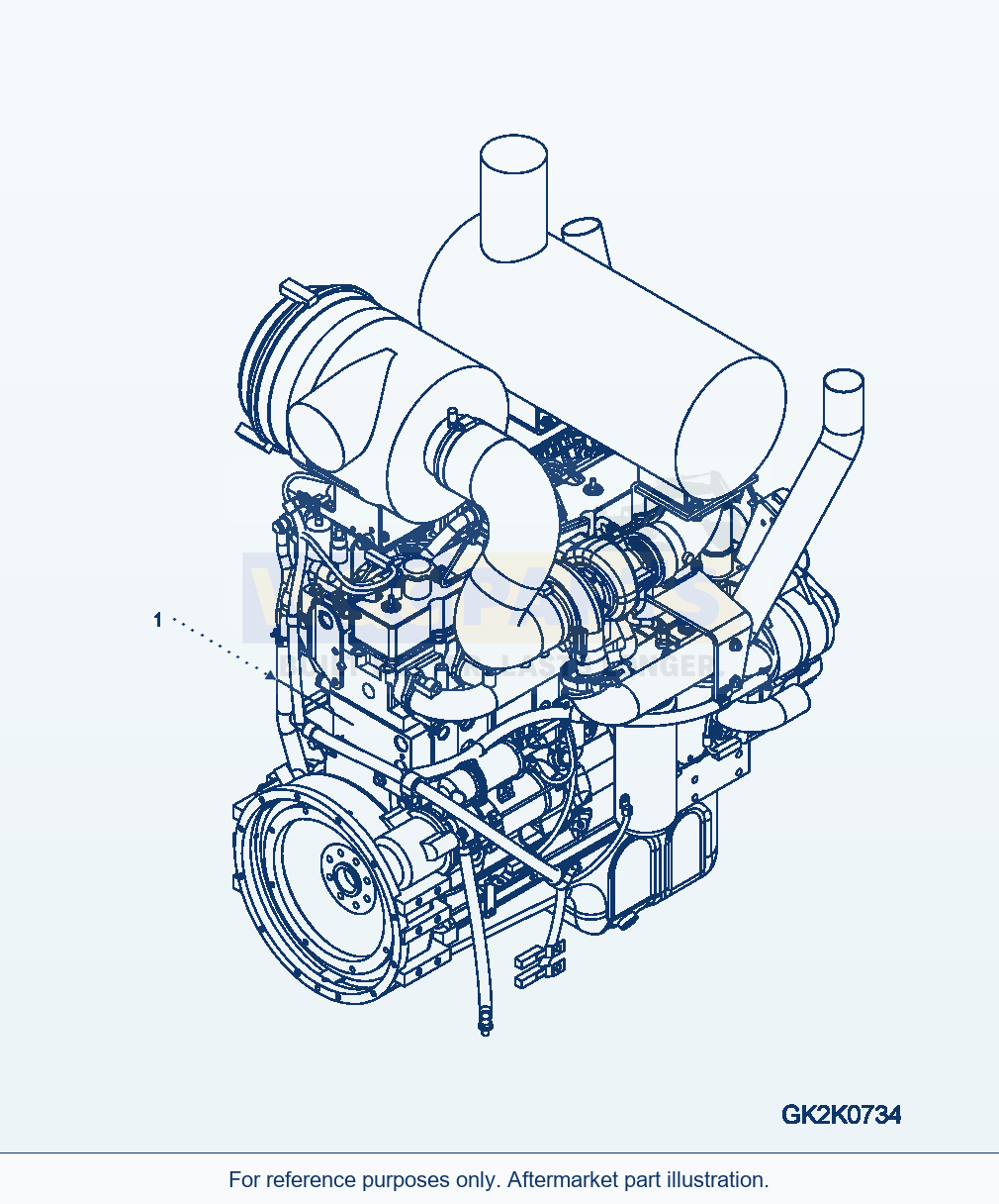 Komatsu WA320-5 Engine parts diagram