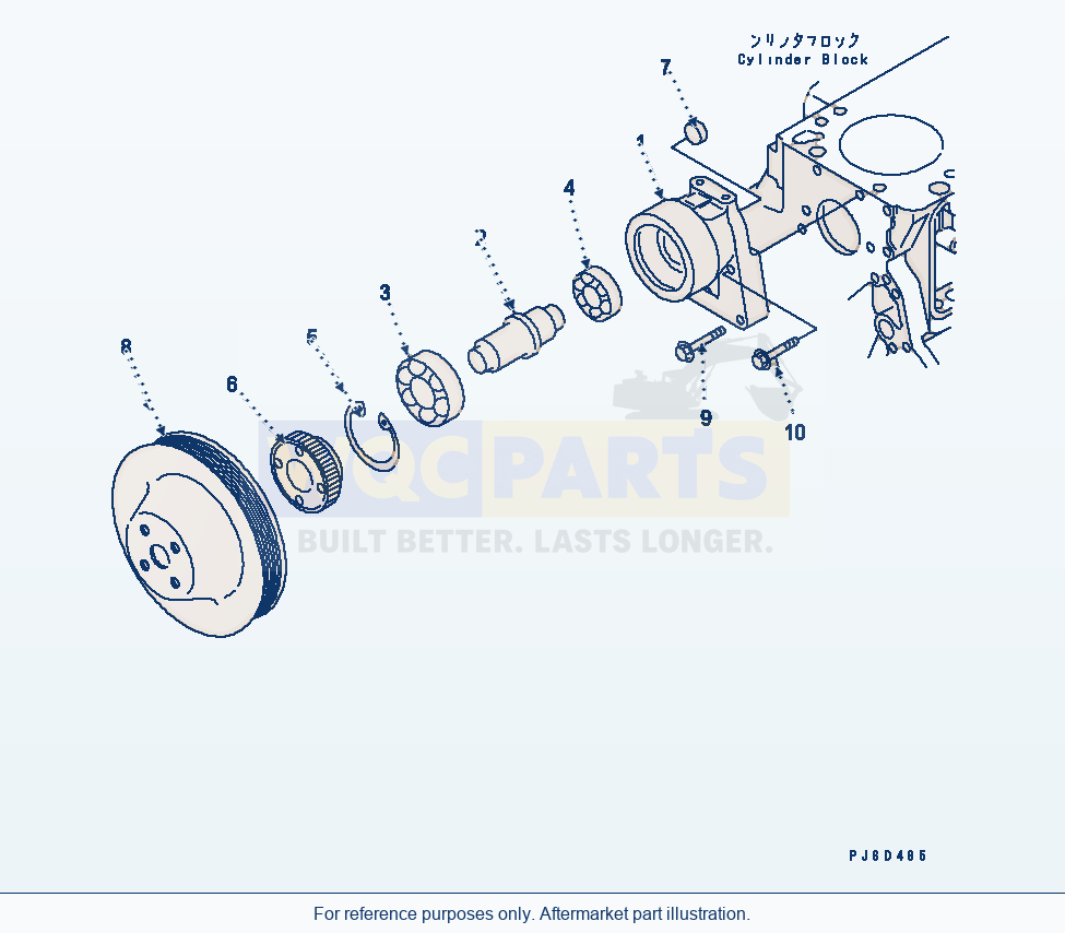 Komatsu WA320-5 Fan Drive Pulley parts diagram