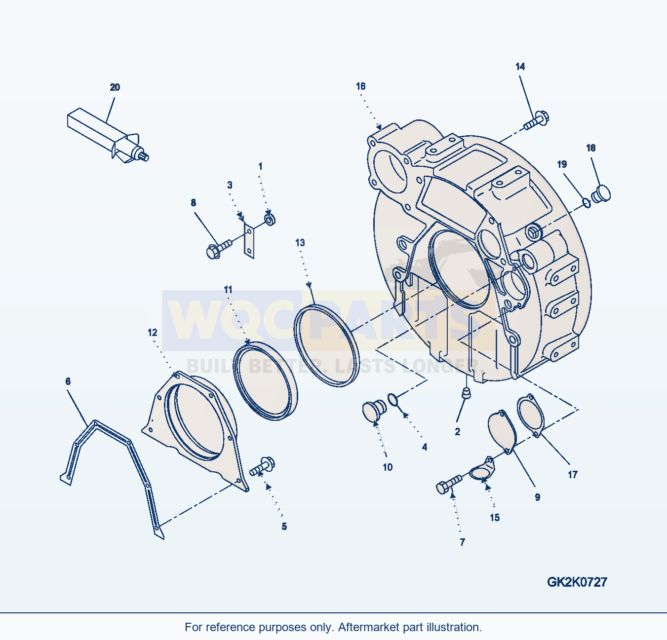 Komatsu WA320-5 Flywheel Housing parts diagram