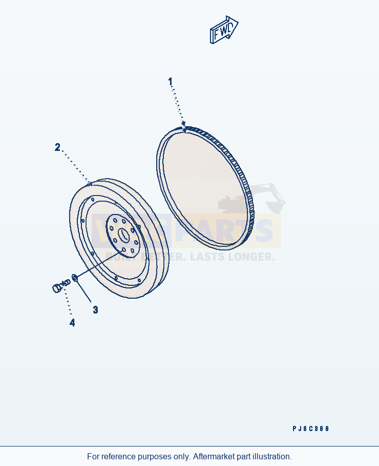 Komatsu WA320-5 Flywheel parts diagram