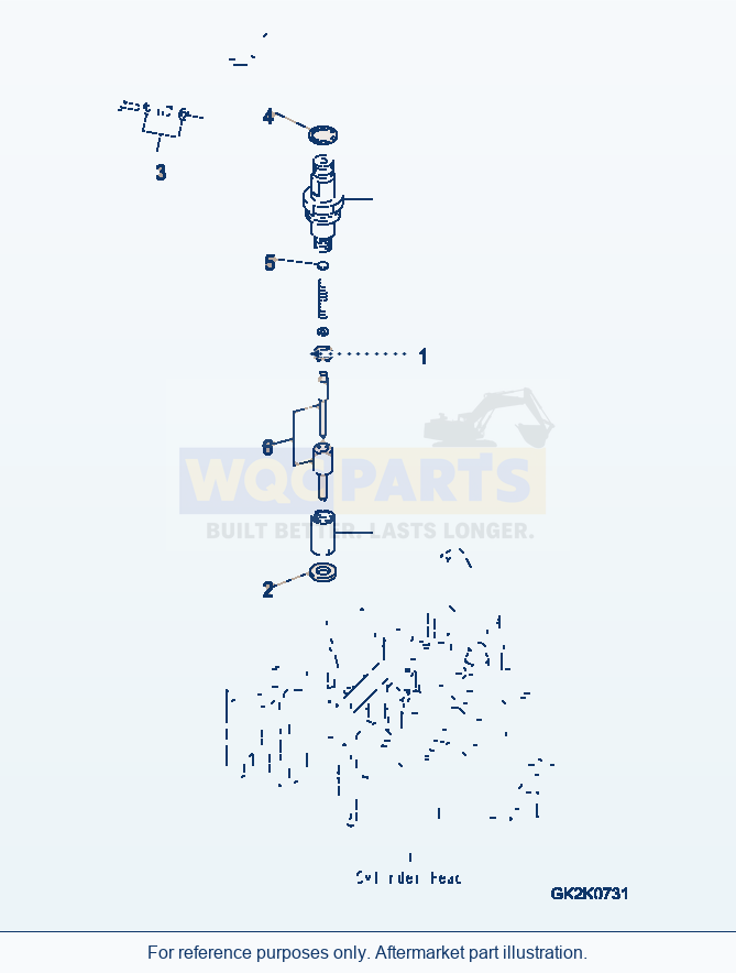 Komatsu WA320-5 Injection Nozzle Serial WA320-5H50051 - UP parts diagram