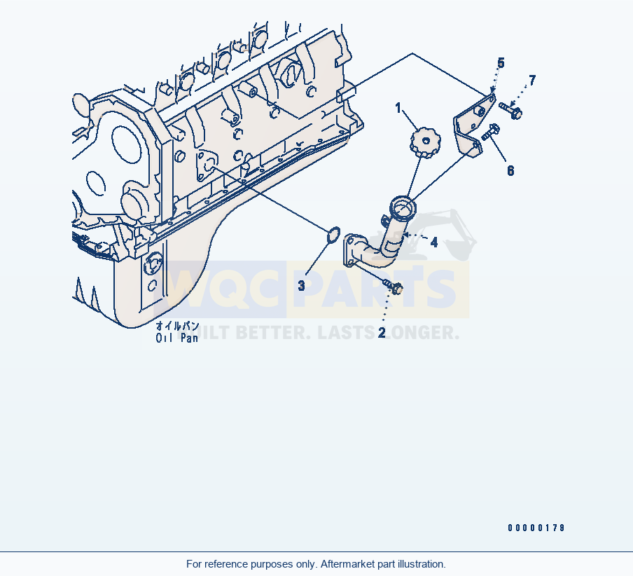 Komatsu WA320-5 Oil Filler And Bracket (Cylinder Block Cover) parts diagram