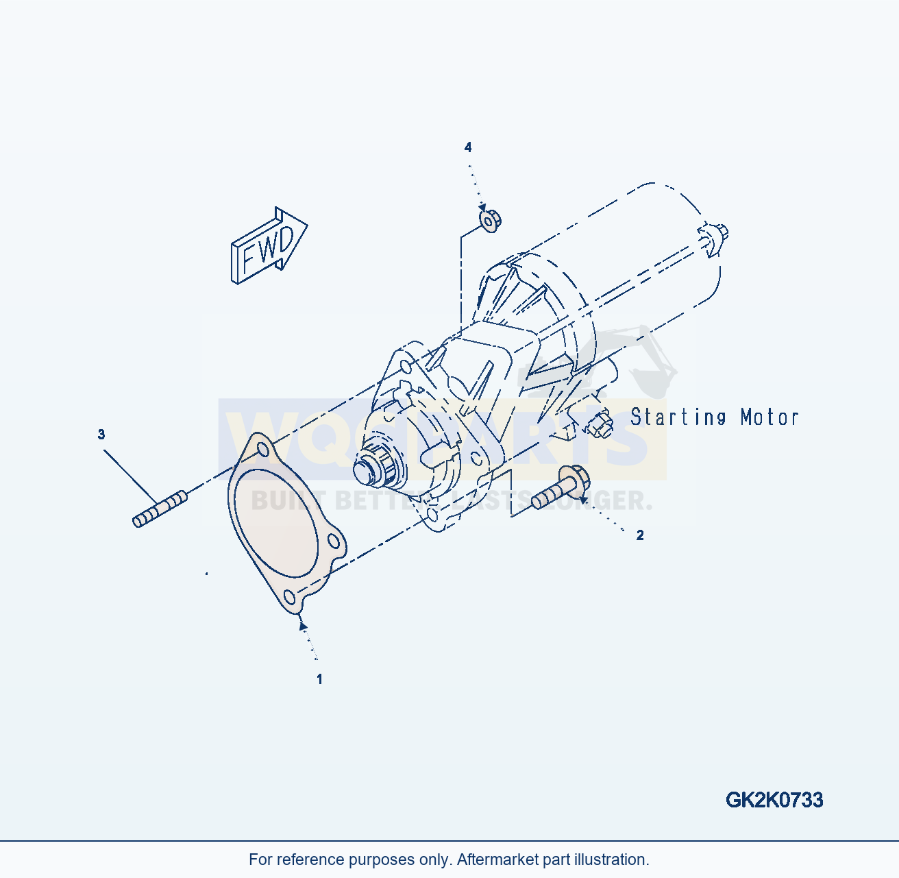 Komatsu WA320-5 Starting Motor Mounting parts diagram