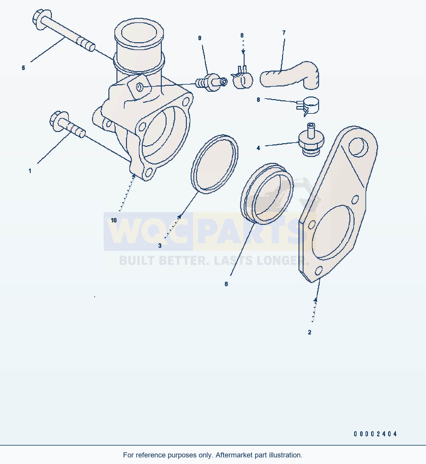 Komatsu WA320-5 Thermostat Housing parts diagram