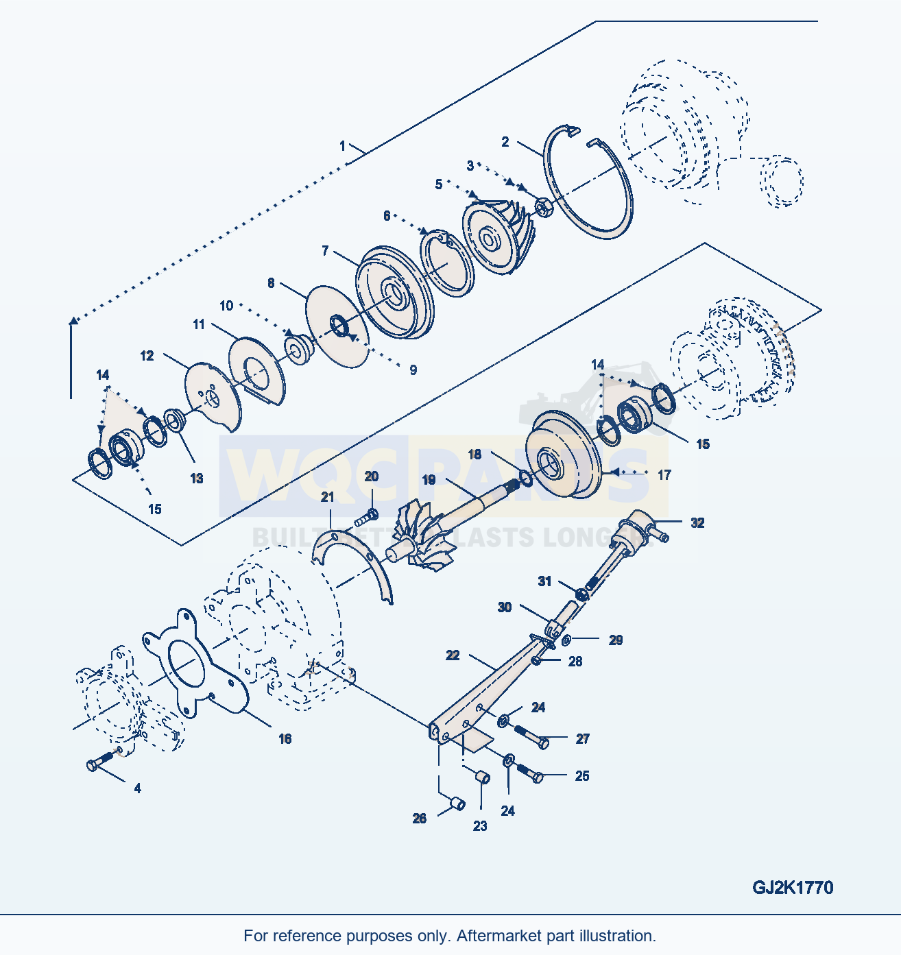 Komatsu WA320-5 Turbocharger (Inner Parts) parts diagram