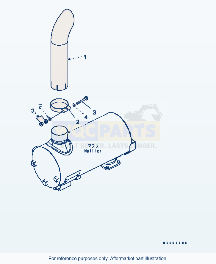 Komatsu WA320-5 Exhaust Pipe (Sn H50051 - H50278) parts diagram