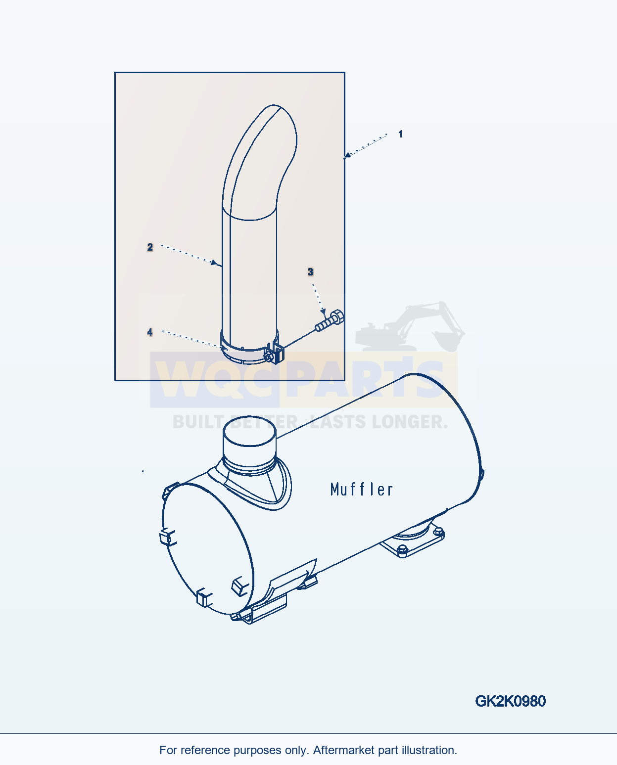 Komatsu WA320-5 Exhaust Pipe (Sn H50279 - ) parts diagram