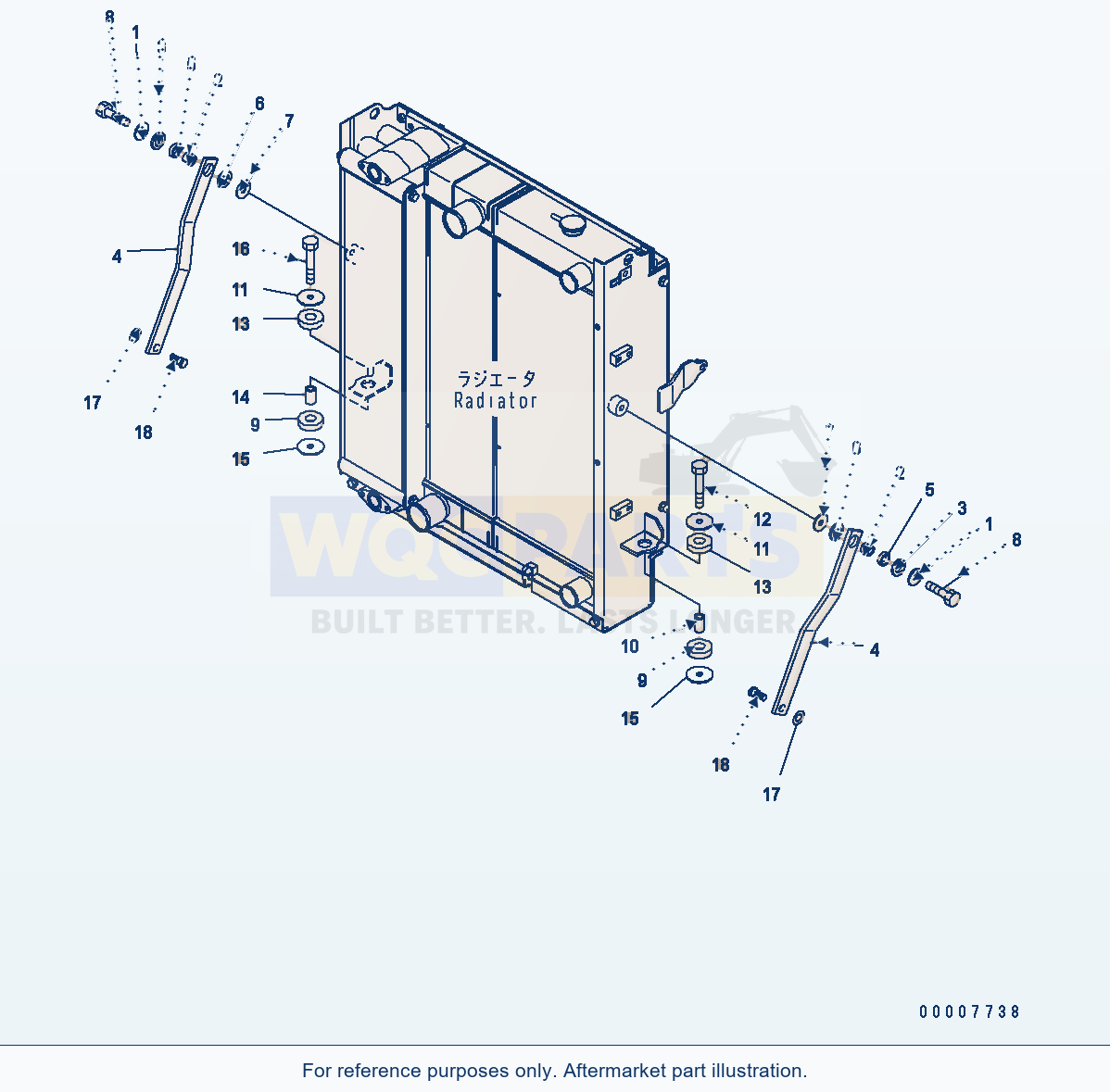 Komatsu WA320-5 Radiator (Mount) parts diagram