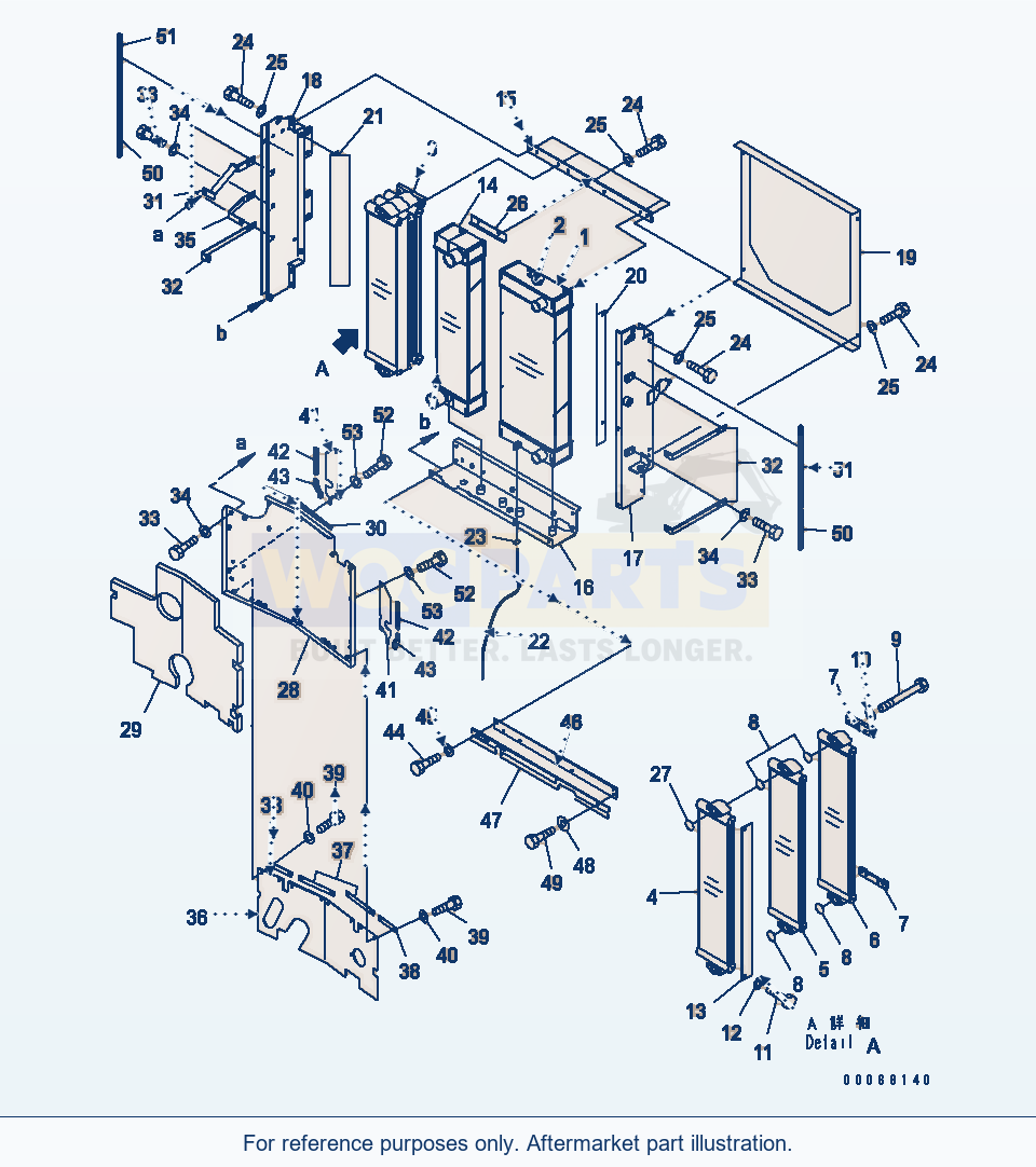 Komatsu WA320-5 Radiator (Std) parts diagram