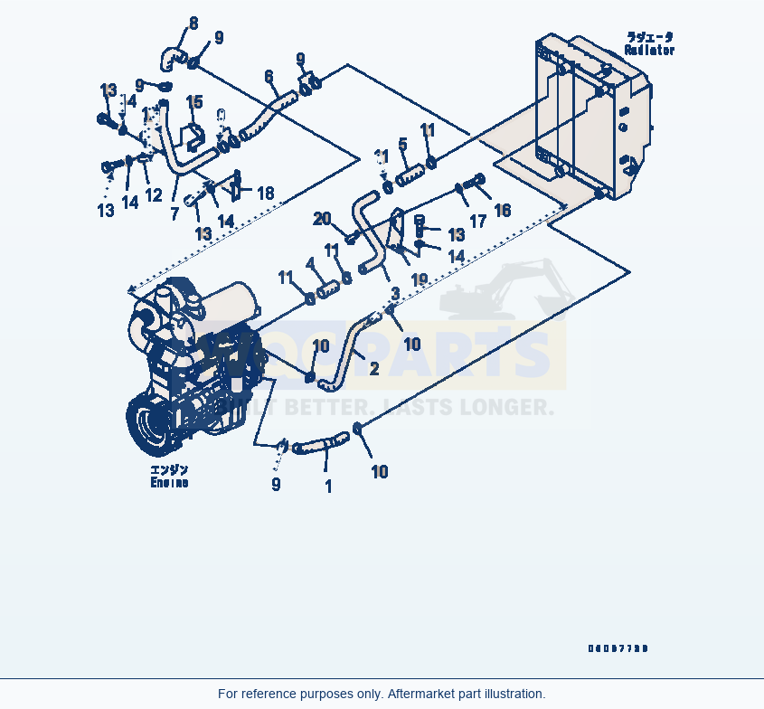 Komatsu WA320-5 Cooling Line (For Sugar Cane) (#B10186-B10615) parts diagram