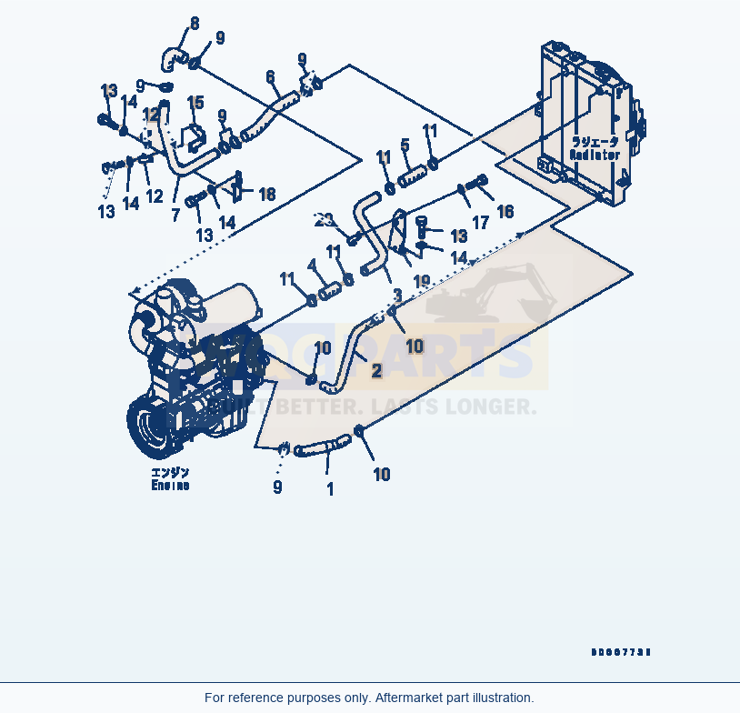 Komatsu WA320-5 Cooling Line (Tropical Spec) (#B10616-) parts diagram