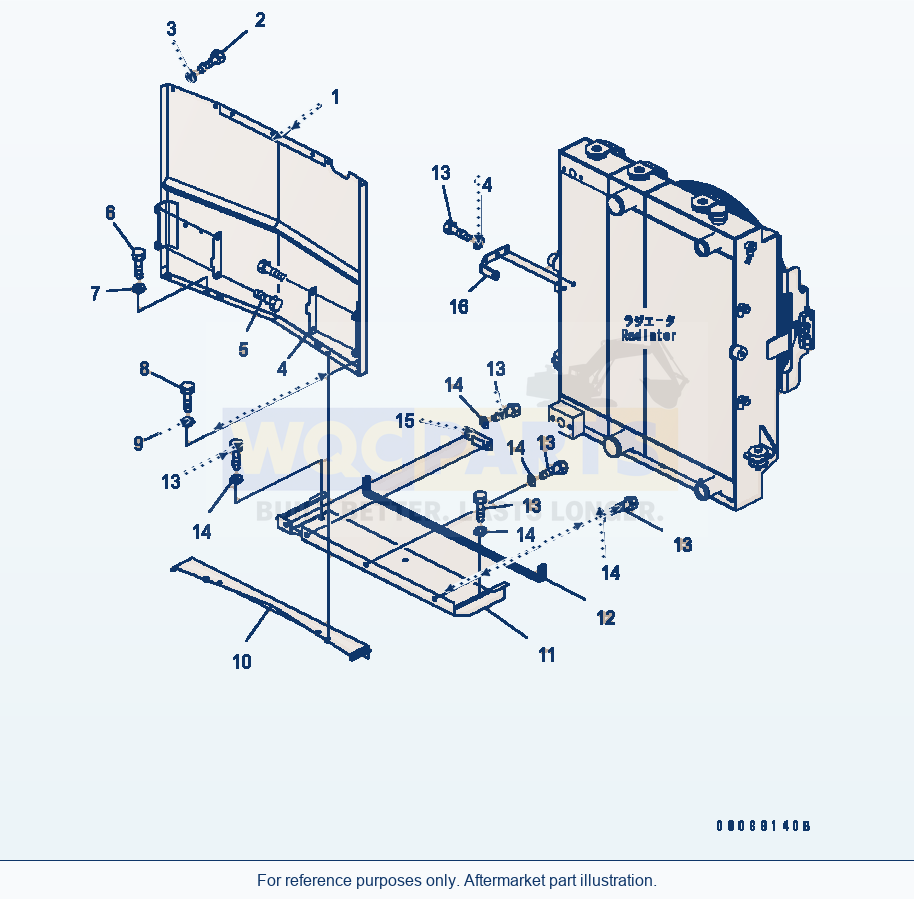 Komatsu WA320-5 Radiator Baffle (Tropical Spec) (#B10616-) parts diagram