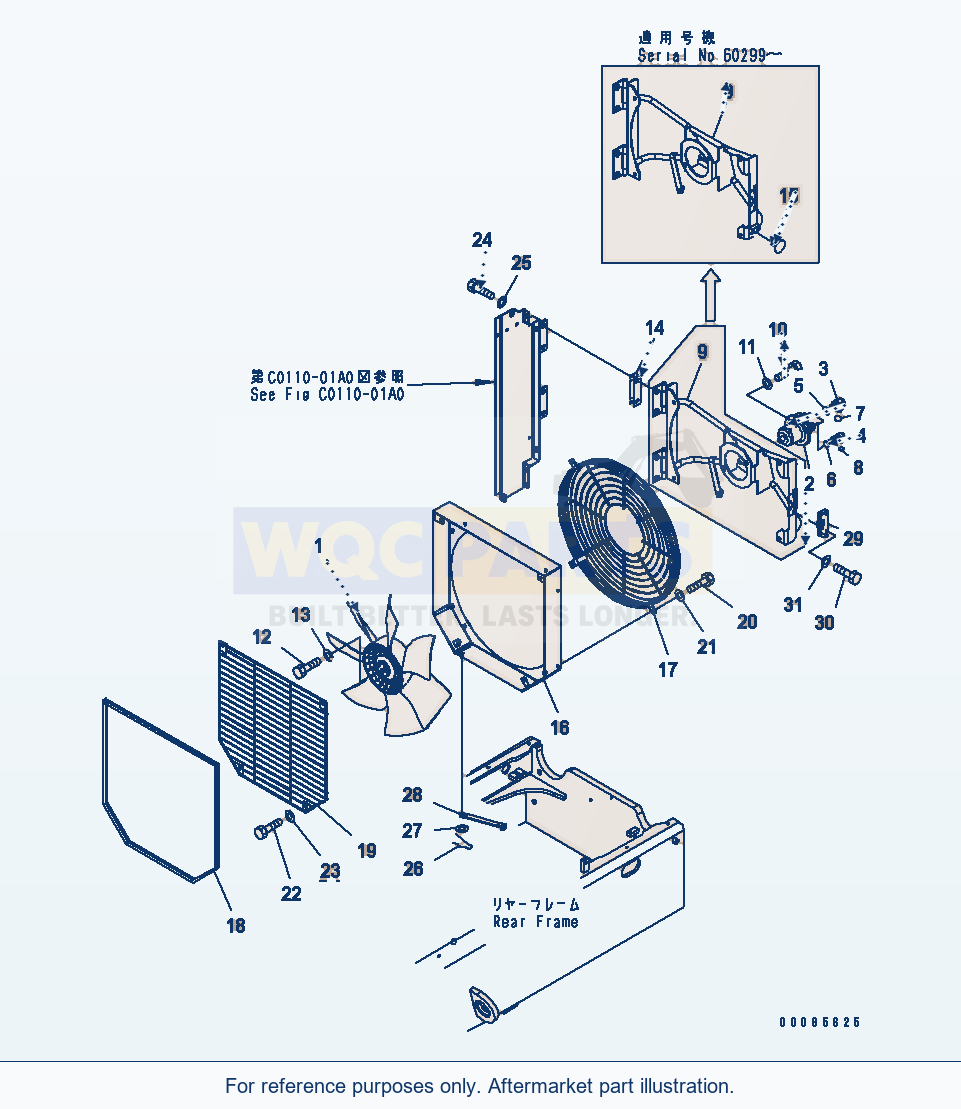 Komatsu WA320-5 Radiator (Fan Drive)(#60252-) parts diagram