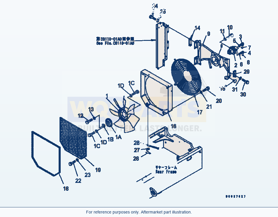 Komatsu WA320-5 Radiator (Fan Drive) parts diagram