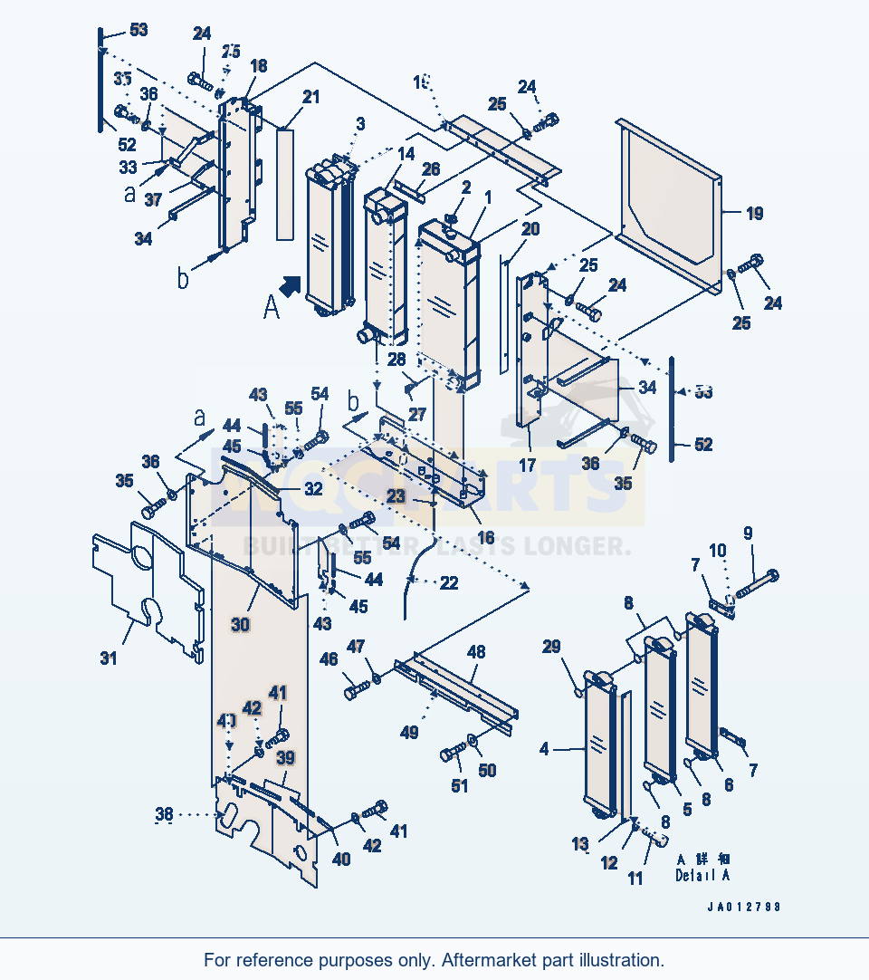 Komatsu WA320-5 Radiator (For Noise Reduction) parts diagram